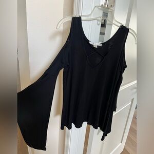 Boston Proper Cold Shoulder Cross Front Top